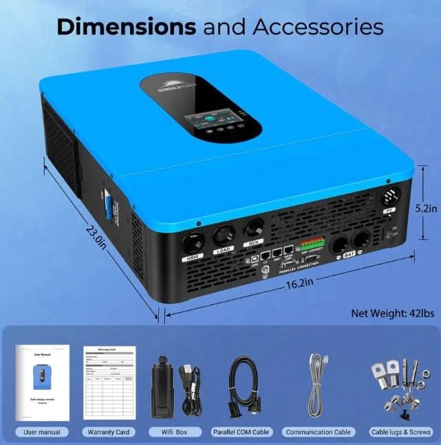 SunGold Power 13 kW 48 V Split‑Phase Solar Inverter Charger | Dual 6.5 kW Units + Wi‑Fi