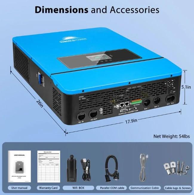 SunGold Power 20 kW 48V Split‑Phase Solar Inverter (Dual 10 kW Units in Parallel)