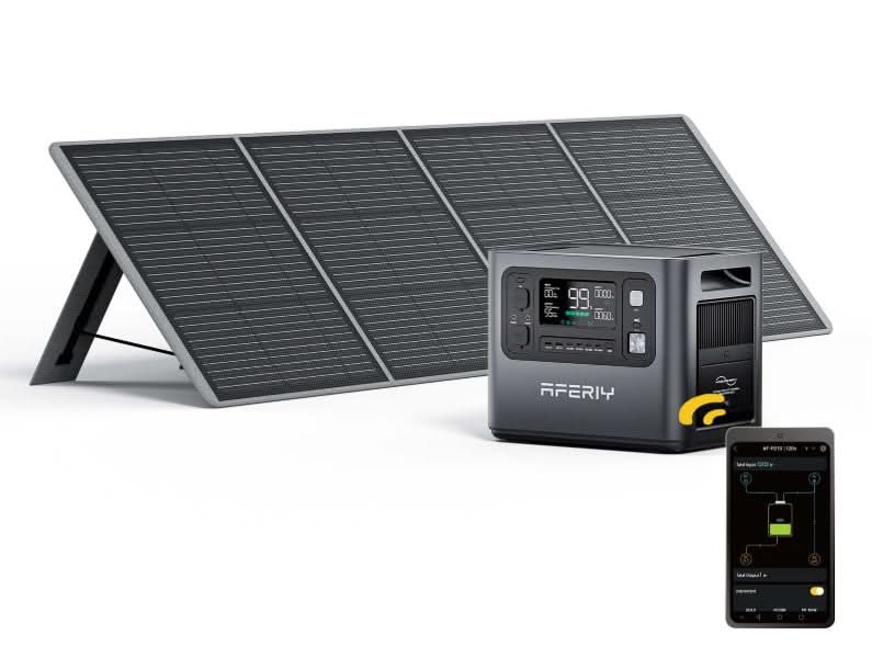 AFERIY P210 2400W Solar Generator Kit – 2048Wh LiFePO₄ Battery, 1100W Fast Charging, 7‑Year Warranty