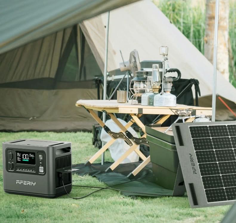 Aferiy P210 2400W Solar Generator Kit – 2048Wh LiFePO₄ Battery, 1100W Fast Charging, 7‑Year Warranty