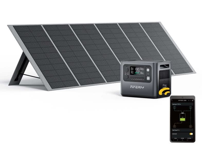 Aferiy P210 2400W Solar Generator Kit – 2048Wh LiFePO₄ Battery, 1100W Fast Charging, 7‑Year Warranty