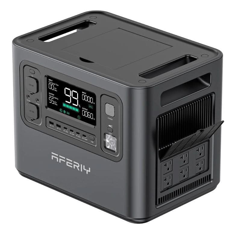 Aferiy P210 2400W Solar Generator Kit – 2048Wh LiFePO₄ Battery, 1100W Fast Charging, 7‑Year Warranty