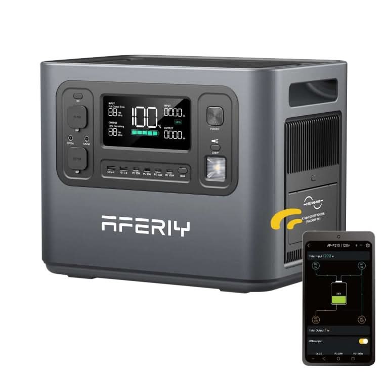 AFERIY P210 2400W 2048Wh Portable Power Station – LiFePO₄, Fast Charging, UPS
