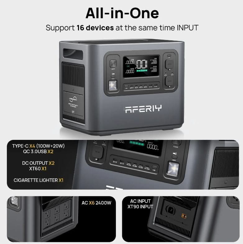 Aferiy P210 2400W 2048Wh Portable Power Station – LiFePO₄, Fast Charging, UPS