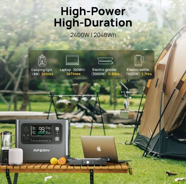 Aferiy P210 2400W 2048Wh Portable Power Station – LiFePO₄, Fast Charging, UPS