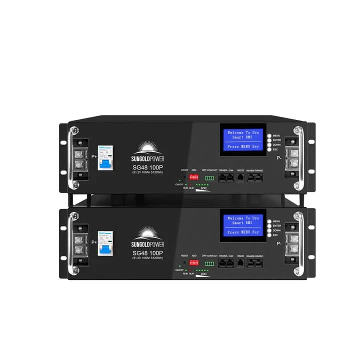SunGold Power 2 × 48V 100Ah Server Rack LiFePO₄ Battery (10.24 kWh)