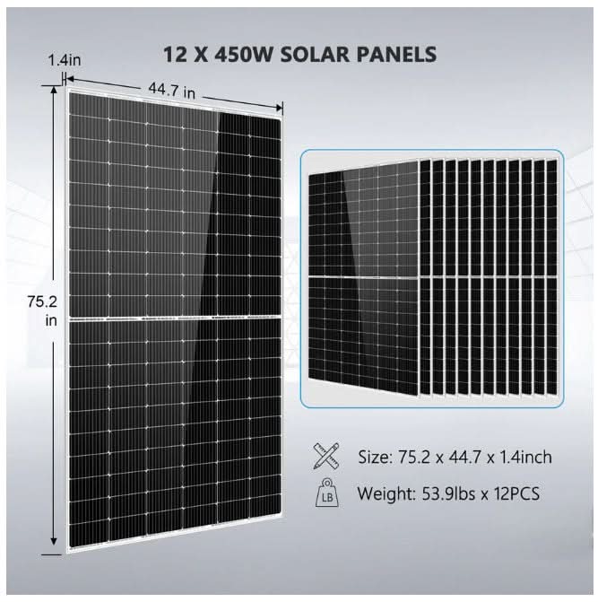 SunGold Power SGK‑12MAX 12,000W 48V Off‑Grid Solar Kit – 10.24 kWh LiFePO₄ Battery, 5.28 kW Solar