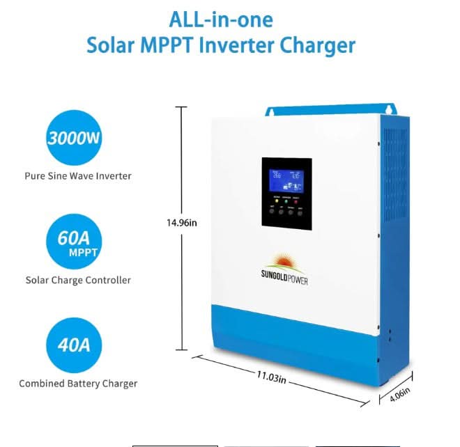 Solar Kit 3000W 24V Inverter 120V output Lithium Battery 800 Watt Solar Panel SGKT-3PRO