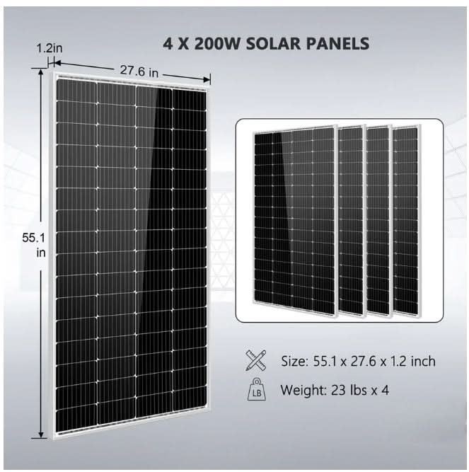Solar Kit 3000W 24V Inverter 120V output Lithium Battery 800 Watt Solar Panel SGKT-3PRO