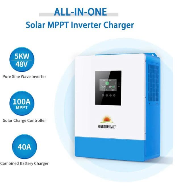 SunGold Power 5000W 48V Off‑Grid Solar Kit – 5.12 kWh LiFePO₄ Battery & 6×200W Panels